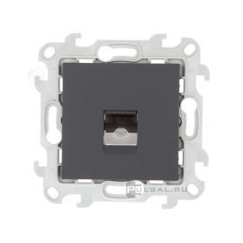 Розетка телефонная RJ11
Simon 24 Harmonie,  одинарная,   цвет - графит,  пластмасса,  2410480-038,  Simon
 - PULSAL.RU