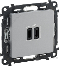 Розетка USB type-C, 3.0А
Valena Life,  USB type-C 5V,  двойная,   цвет - алюминий,  пластмасса,  753307,  7 533 07,  Legrand
 - PULSAL.RU