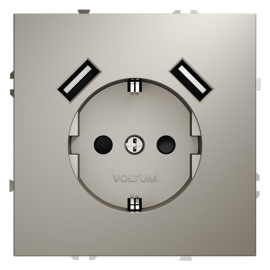 Электрическая розетка с зарядкой USB A+A, 3.2А
S70,  USB type-A 5V,  Электр. с USB,  двойная,   цвет - кашемир,  пластмасса,  VLS040403,  Voltum
 - PULSAL.RU