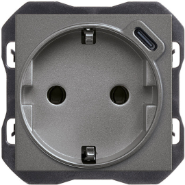 Зарядка USB type-C, 2.1А с электрической розеткой
Simon 270,  USB type-C 5V,  Электр. с USB,  одинарная,   цвет - титан матовый,  пластмасса,  20001432-096,  Simon
 - PULSAL.RU