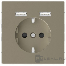 Розетка USB A+A, 2.4А с электрической розеткой
D-Life,  USB type-A 5V,  Электр. с USB,  двойная,   цвет - сахара,  пластмасса,  MTN2366-6033,  MEG2366-6033,  Merten
 - PULSAL.RU