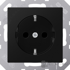 Розетка
ECO profi и ECO profi Standart,  ECO profi design (ECO Profi Deco),  без шторок,  с заземлением,  одинарная,  безвинтовые клеммы,   цвет - черный матовый,  пластмасса,  EP1420SWM,  EP 1420 SWM,  JUNG
 - PULSAL.RU