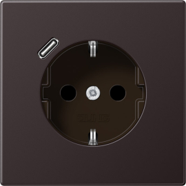 Розетка USB C с электрической розеткой
LS 990,  LS 1912,  LS ZERO,  LS-design,  FD-design,  USB type-C 5V,  Электр. с USB,  одинарная,   цвет - алюминий темный,  металл,  AL1520-18CD,  AL 1520-18 C D,  JUNG
 - PULSAL.RU