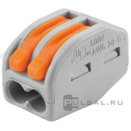 Клемма с рычагами для медных проводников 0,08-4 мм2 на 2 проводника
WAGO,   серия - 222
- PULSAL.RU Клемма с рычагами для медных проводников 0,08-4 мм2 на 2 проводника
WAGO,   серия - 222
- PULSAL.RU