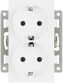 Розетка
PRESTO,  GLARE,  VERSA,  со шторками,  с заземлением,  двойная,  винтовые клеммы,   цвет - белый,  пластмасса,  043764 ARL,  043764,  Аrlight
 - PULSAL.RU