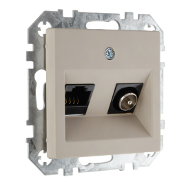Розетка одиночная TV+RJ45
Epsilon,  Retro Liregus,  телевизионная (TV),  одинарная,   цвет - кремовый матовый,  пластмасса,  ITVKL-1-01.R/ONC,  LIREGUS
 - PULSAL.RU