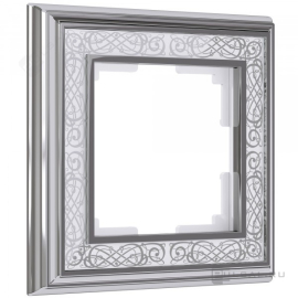 Рамка Gracia
Palacio,  1 пост,   цвет - белый, хром,  белый,  вертикальная,  горизонтальная,  металл,  W0011431,  a051324,  Werkel
 - PULSAL.RU