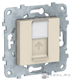 Розетка компьютерная RJ45 Cat.6 (UTP)
Unica New Pure,  Unica New Studio,  одинарная,   цвет - бежевый,  пластмасса,  NU541544,  Schneider Electric
 - PULSAL.RU