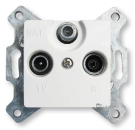 Розетка оконечная
Cariva,  телевизионная (TV),  спутниковая (SAT),  радио (R),  тройная,   цвет - белый,  пластмасса,  773637,  7 736 37,  Legrand
 - PULSAL.RU