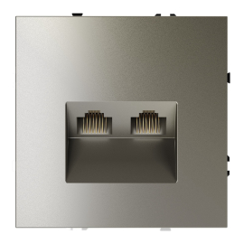 Розетка компьютерная RJ45 Cat.6 (UTP)
S70,  двойная,   цвет - шелк,  пластмасса,  VLS060204,  Voltum
 - PULSAL.RU