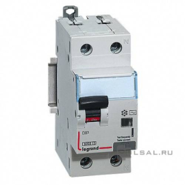 Автоматический выключатель дифференциального тока DX³, 1+N полюс, 16А, C, 6 кА,  тип - AC, 30 мА, 411002, Legrand - PULSAL.RU