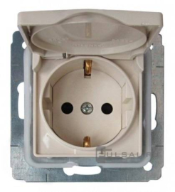 Розетка
Cariva,  со шторками,  с крышкой,  с заземлением,  одинарная,  винтовые клеммы,   цвет - слоновая кость,  пластмасса,  IP 44,  773745,  7 737 45,  Legrand
 - PULSAL.RU